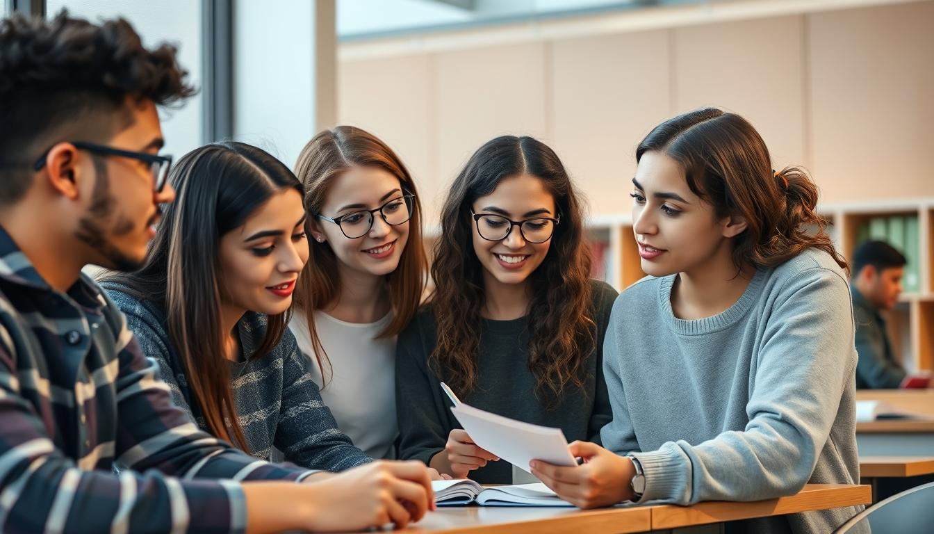 Students working in research laboratory